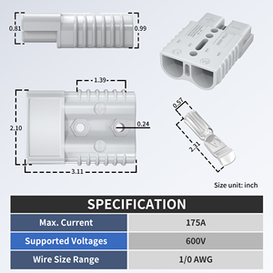 175A 1/0AWG <strong>Battery</strong> Quick Connect 12V-36V Quick Disconnect Plug <strong>Battery</strong> Power <strong>Cable</strong> Connectors Winch Wiring Kit for Marine Car - Product Image 2