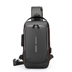 Tas selempang sepeda motor tahan air pria penjualan laris 2025 tas selempang sepeda dengan kunci Logo kustom USB tas selempang <span class=keywords><strong>anti</strong></span>-maling - Product Image 3