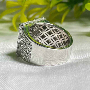 Hip Hop Iced Out Men's 925 Sterling Silver Custom Round Baguette VVS Moissanite Diamond <b>Ring</b> for Rappers Hip Hop Jewelry <b>Ring</b> - Product Image 2