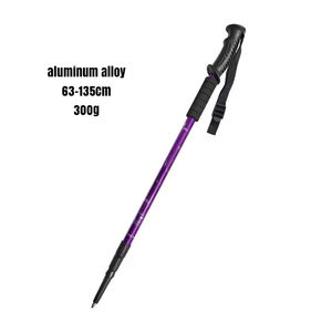 Bâton de randonnée en aluminium à trois sections avec poignée en liège, ultra-léger, portable, réglable, en carbone tungstène - Product Image 2