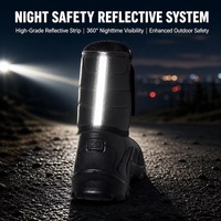 Bottes de travail d'hiver pour hommes en gros, à scratchs, doublées thermiquement, antidérapantes, réfléchissantes, imperméables, pour l'extérieur