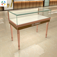 Vitrine de bijouterie de luxe HonTay HonTay-I04 Queen en aluminium avec plateau en verre trempé et éclairage LED UV pour exposition de pierres précieuses