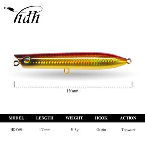 Aparejos de pesca duros de 18 colores, Señuelos de Pesca de boca grande, popper Top water de 130mm - Product Image 3