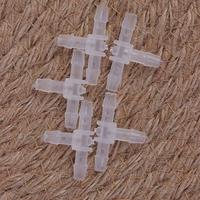 Penetes Air Putih Berbentuk Panah Lengkung dengan Konektor 3 Arah untuk Selang 4/7mm, Kit Irigasi Tetes untuk Tanaman Pot dan Rumah Kaca