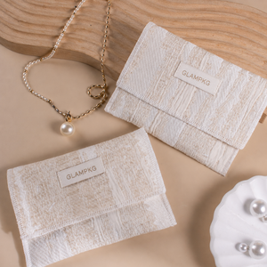 GLAMPKG <b>Dust</b>-Proof Jewelry Packaging Storage <b>Bag</b> Cotton Envelope Flap <b>Bag</b> with Edge Locking - Product Image 1