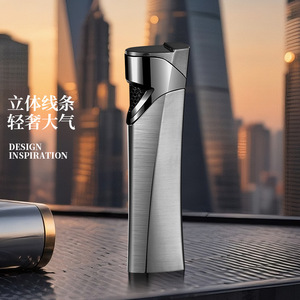 Exquisite Windproof Metal Lighter Silver Brushed Business Gift Men's Premium Cigarette Lighter Compact Portable - Product Image 4