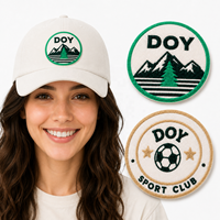 Étiquettes de vêtements en flocage doux à repasser, vente en gros, conception personnalisée, logo de club de football, flocage, transfert thermique en vinyle, patchs pour chapeaux