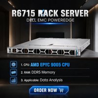 Server Rak Dell EMC PowerEdge R6715 1U dengan Prosesor AMD EPYC 9535/64G DDR5/H365i/SSD 480G/Suplai Daya Ganda 1100W