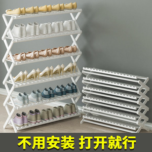 No installation required. Folding bamboo <b>shoe</b> <b>rack</b>, multi-layer <b>storage</b> <b>rack</b>, simple furniture, indoor <b>storage</b> <b>rack</b>, decorative - Product Image 5