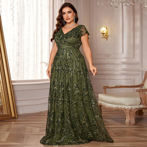 Impereo Plus eleganti abiti da sera con paillettes senza maniche per festa di <span class=keywords><strong>matrimonio</strong></span> formale da <span class=keywords><strong>donna</strong></span> a linea Maxi abiti da ballo - Product Image 1