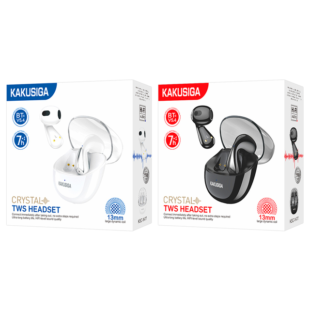 KAKUSIGA Wireless 5.3 TWS Earbuds, 300mAh Charging Case, HiFi Stereo Sound, 7H Playtime for Gym/Running/Commute