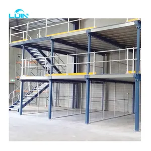 Armazém de plataforma de aço industrial, design livre, multi-tier, suporte de raquete, chão mezzanine