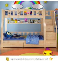 Ensembles de meubles de chambre d'enfant, lit superposé multifonctionnel pour bébé, style méditerranéen moderne, en bois massif pour enfants