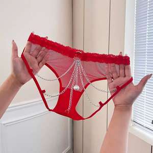 Ensemble de culottes string taille haute pour femmes, en dentelle transparente florale, sans couture, sexy, fines, séchage rapide, respirantes, écologiques - Product Image 3