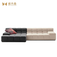 Canapé modulable en cuir PU de style italien, luxe léger et simple, pour salon, idéal pour petit appartement