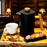 Cafetière moderne écologique à double paroi en acier inoxydable de qualité alimentaire, type presse française pour la cuisine