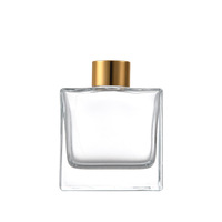Bouteille diffuseur de parfum en verre transparent vide, personnalisable, carrée, 50ml, 100ml, 150ml, pour huiles essentielles, vente en gros