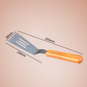 Spatule à steak en acier inoxydable manche en bois plaque de fer pelle à gâteau à <span class=keywords><strong>pizza</strong></span> outils de cuisson pour barbecue ustensiles de cuisine - Product Image 5