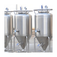 Fermenteur compact à 30 cônes |   Cuve de brassage en acier inoxydable 50-500L, option 200L, avec jauge de niveau, pour brassage amateur professionnel, avec pompe