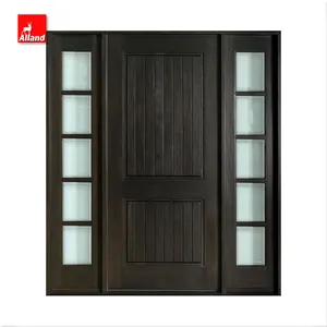 सामने प्रविष्टि महोगनी लकड़ी के दरवाजे के साथ 2-पैनल लकड़ी स्विंग दरवाजा Sidelites के लिए घर
