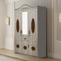 Armoire de chambre à coucher en bois de haute qualité, 3 portes, avec placards en plastique, design armoire de chambre 1,5 m en MDF