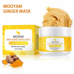 En iyi satış cilt bakım ürünü sarı zencefil kil maskesi derin temizlik parlatıcı mat cilt zerdeçal çamur yüz maskesi