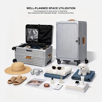 Valise à roulettes légère en PC personnalisée OEM ODM, 100% polycarbonate, coque rigide, résistante aux rayures, avec serrure TSA pour le Japon et la Corée