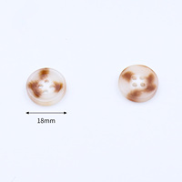 Kancing Resin 4 Lubang Warna Coklat Tua Putih dengan Tekstur Bulu dan Tanduk yang Unik untuk Grosir Jas, Mantel, dan Pakaian