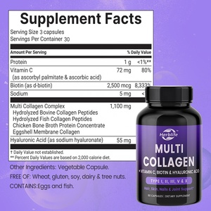 Cápsulas de Colágeno Múltiple de Marca Privada con Ácido Hialurónico, Vitamina C, Suplementos de Colágeno Hidrolizado para Mujeres y Hombres - Product Image 2