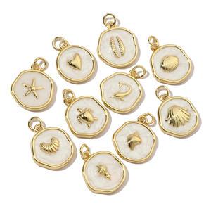 松富夏季沙滩DIY饰品配件波西米亚风格油滴吊坠贝壳海星项链图案 - Product Image 5