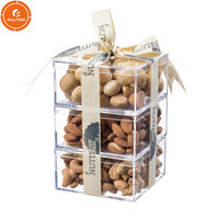 Tour de cadeaux en chocolat et en noix de qualité supérieure - Boîte à noix en acrylique transparente en 3 parties