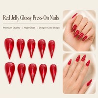 Faux ongles L5 Kaixin personnalisés effet griffe de dragon rouge, avec effet gelée rouge pour intérieur, fournitures pour ongles griffe de dragon