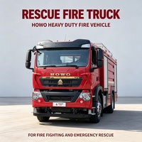 Véhicule de lutte contre les incendies HOWO TX 6x4 d'occasion, 10 roues, système complet de pompe et de lance pour les opérations de sauvetage incendie.