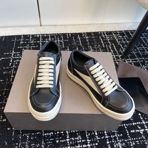 Zapatillas de Hombre de Alta Calidad, Zapatillas Bajas para Mujer, Negras, con Cordones, de Diseño, de Cuero de Lujo, con Suela Gruesa, Casuales, Planas, Modernas - Product Image 3