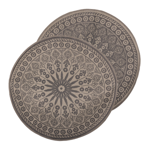 Esschert Vente en gros Tapis d'extérieur tissé-Tapis de jardin rond asti blanc/sable/anth, Tapis d'extérieur réversible en plastique avec paille Tapis de patio - Product Image 4