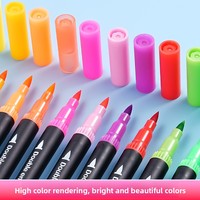 Stylo aquarelle double embout pour peinture artistique, marqueur coloré pour l'outillage, ensemble de pinceaux à pointe souple écologiques pour enfants et graffiti