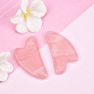 Rodillos Dobles de Jade Rosa Cuarzo Real Tradicional Chino, Portátiles, Frescos y Cómodos, para Masaje Gua Sha en Cabeza, Rostro y Cuerpo - Product Image 2