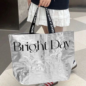 Recycled Bag pp Woven Tote Laminate Custom Reusable Plastic Shopping Bag with logo Polypropylene Tote Waterproof Grocery Bag