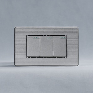 Pelat baja antikarat Modern sakelar Rocker 1 <span class=keywords><strong>2</strong></span> arah standar US 3 Gang sakelar lampu dinding tombol daya listrik - Product Image 6