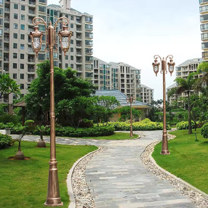 Lampu taman antik Eropa luar ruangan lampu jalan daya dekoratif lampu jalan tahan air tiang Modern Led lampu jalan tenaga surya - Product Image 6