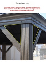 Pergola de jardin extérieure en alliage d'aluminium de luxe Xiamao, design antique, imperméable, taille personnalisée pour villa de villégiature