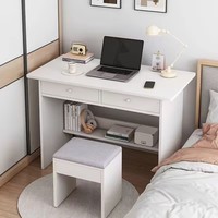 Bureau d'ordinateur en bois, table de bureau à domicile de base, poste de travail, bois de hêtre, PC portable