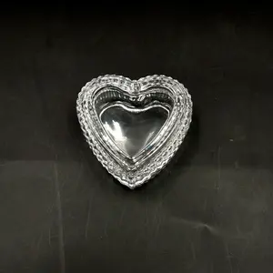 Ручная работа в форме сердца, Хрустальная стеклянная шкатулка для ювелирных изделий, Подарочная банка