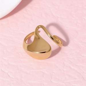 Valentinstag Vintage Hochzeit Verlobung Manschette Gold Doppelherz Edelstahl Versprechen Damen Band Fingerringe - Product Image 4