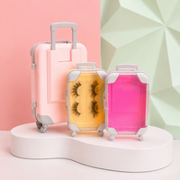 Boîte d'emballage mini-valise personnalisée de haute qualité avec logo pour gloss à lèvres, faux cils en vison épais faits à la main, style naturel, avec faible MOQ