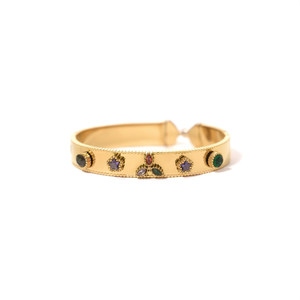 Bracelet en acier inoxydable plaqué or avec pierres précieuses pour femmes, bijoux de mode - Product Image 2