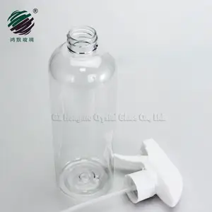 OEM PET trasparente vuoto flacone spray rotondo in plastica da 500ml flacone spray ricaricabile con grilletto
