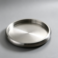 Plateau de service rond empilable en acier inoxydable à double paroi de qualité supérieure, assiette alimentaire, vaisselle argentée pour barbecue, mariage, hôtel, restaurant