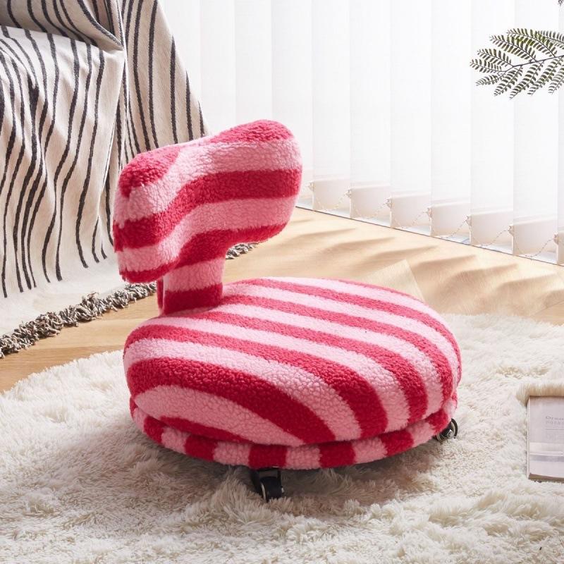 [Canapé rayé très vendu] Rose 40x40 avec roulettes