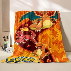 Manta de dibujos animados con estampado de Charizard <span class=keywords><strong>Dracaufeu</strong></span> para niños y adultos, ropa de cama suave y cálida para cama, sofá, manta de viaje - Product Image 6